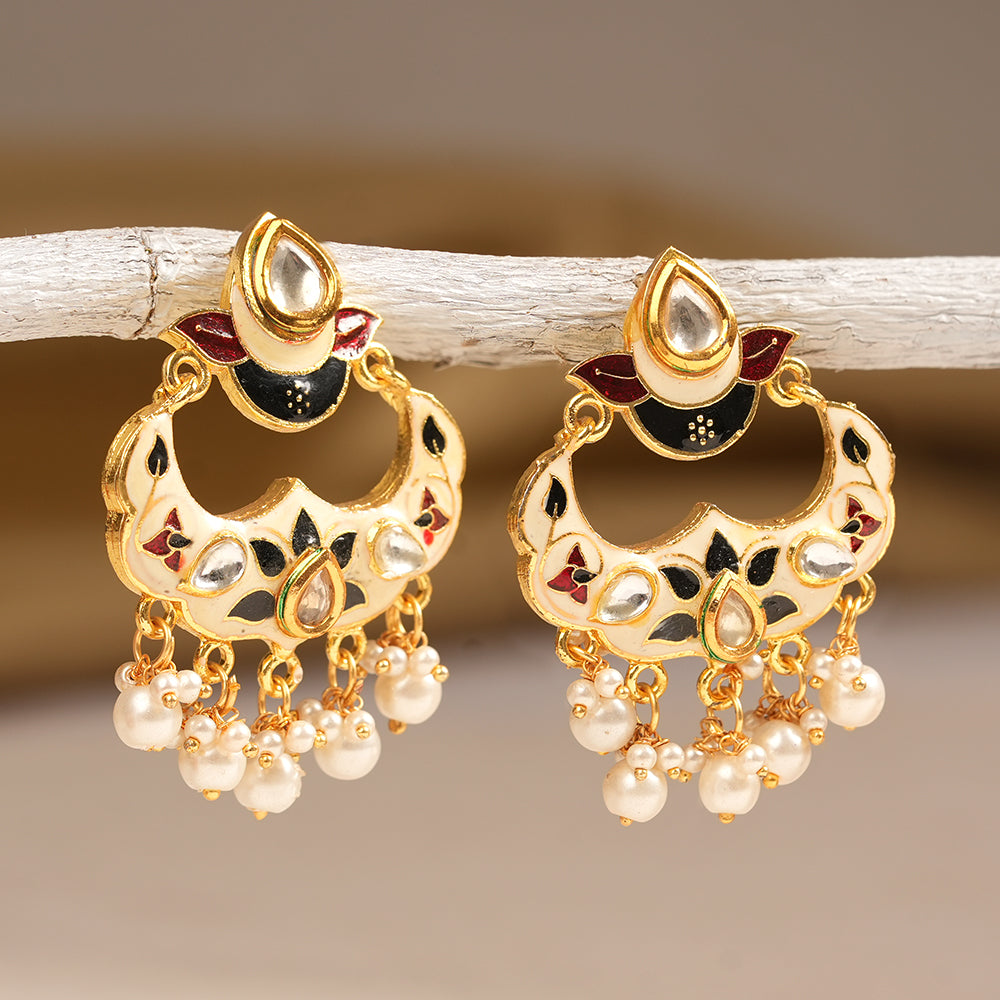 Aanya- Hanging Pearls Dangler Earrings