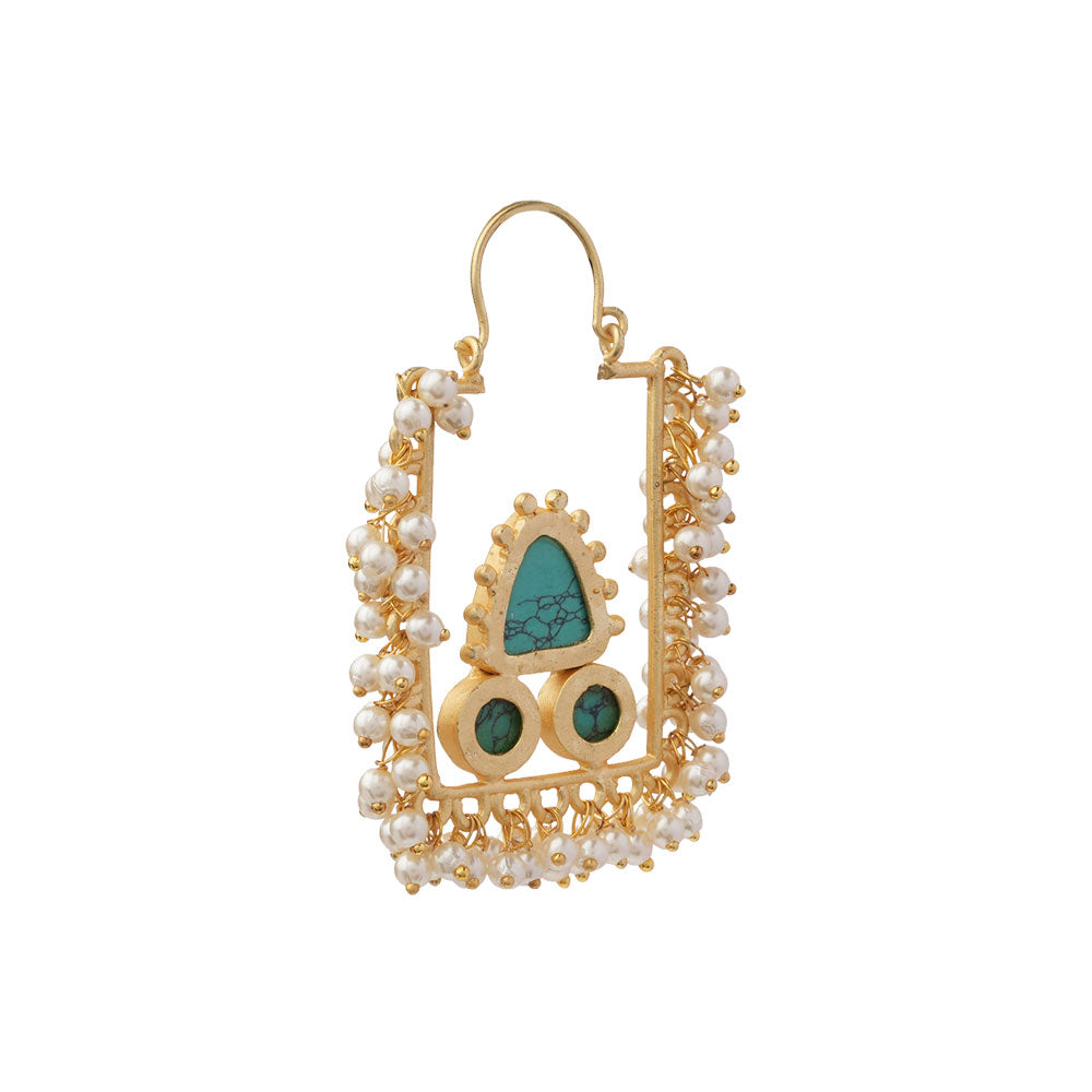 Ira- Pearly Frame Dangler Earrings