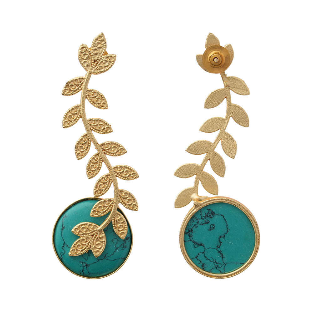 Ashvi- Stone Studded Dangler Earrings(Sky Blue)
