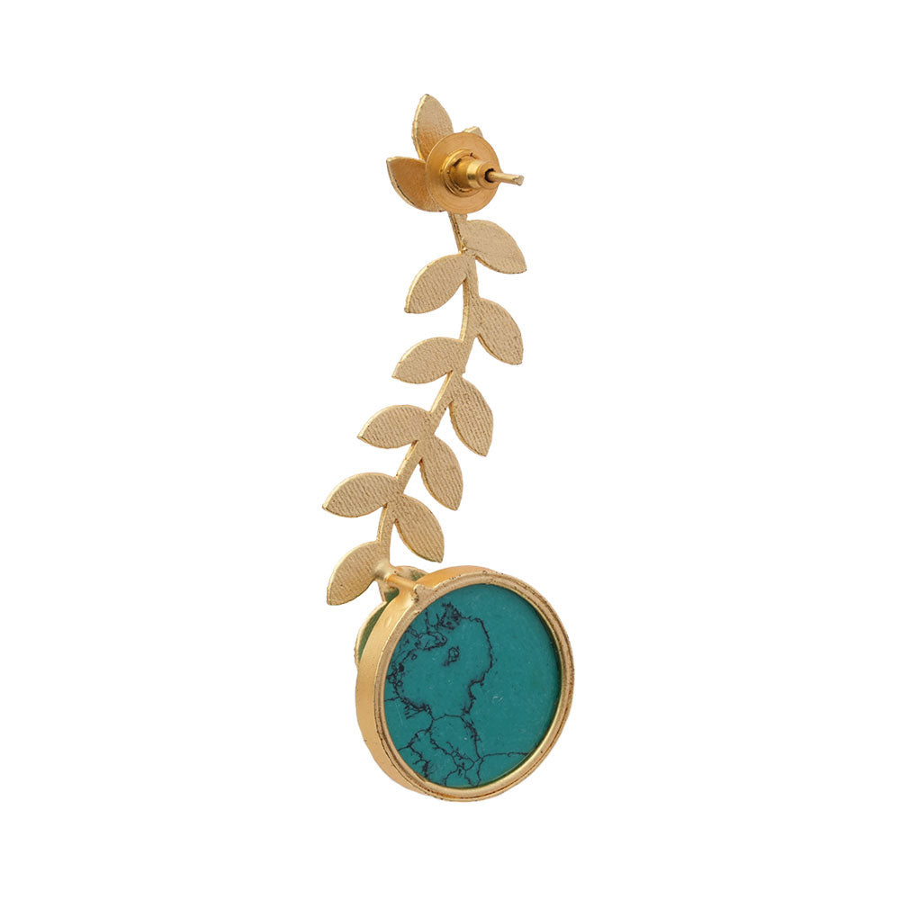 Ashvi- Stone Studded Dangler Earrings(Sky Blue)