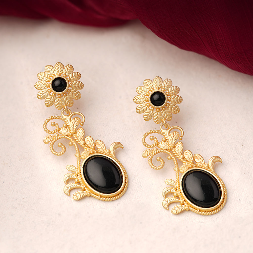 Ziya- Stone Studded Dangler Earrings
