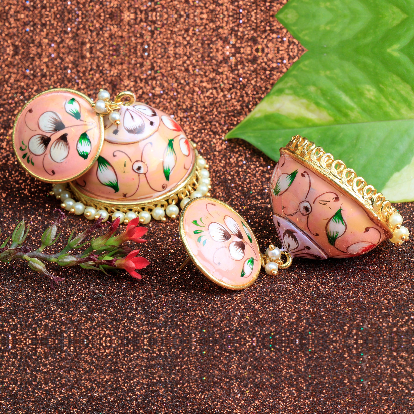 Chandni- Hanging Pearls Jhumka Earrings