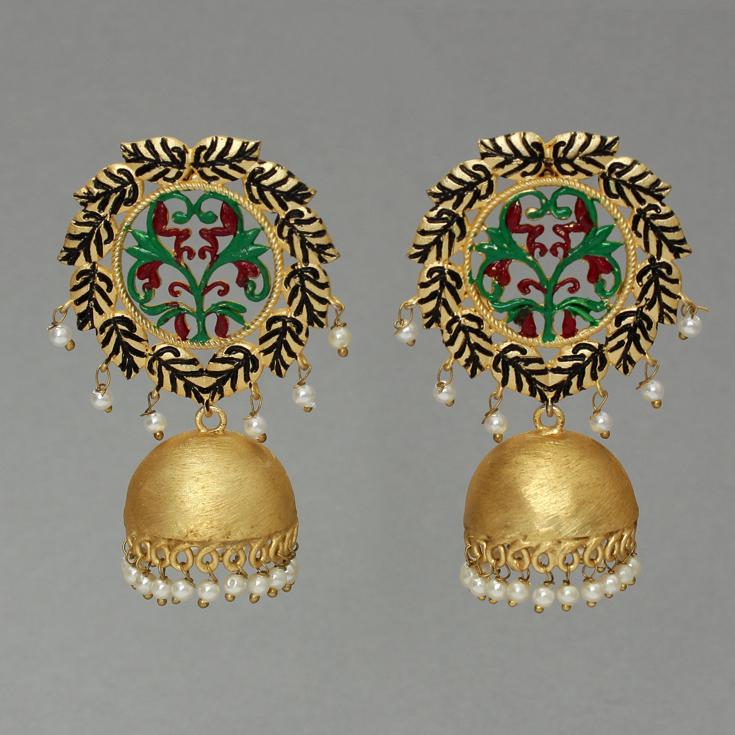 Lekha- Hanging Pearl Jhumka Earrings