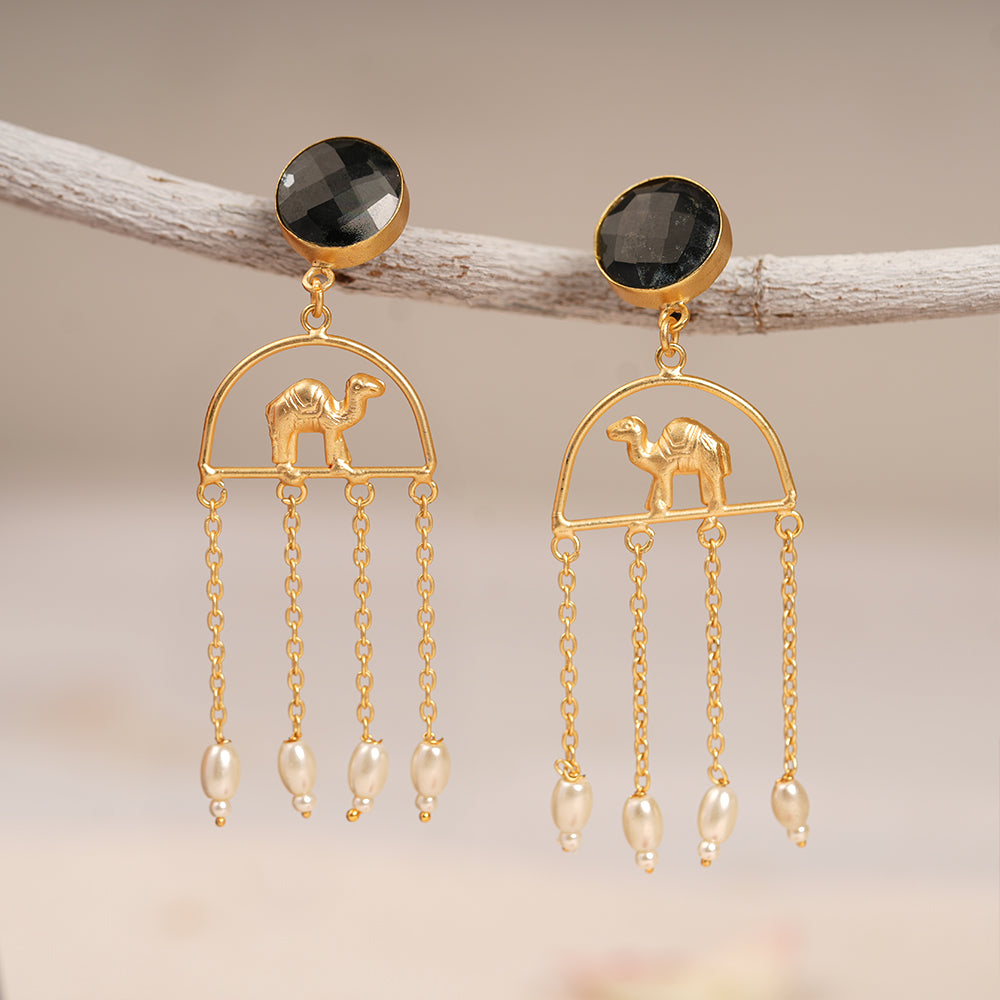 Samaira- Stone Studded Dangler Earrings