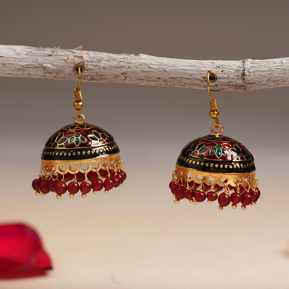 Sohini- Hanging Pearl Jhumka Earrings