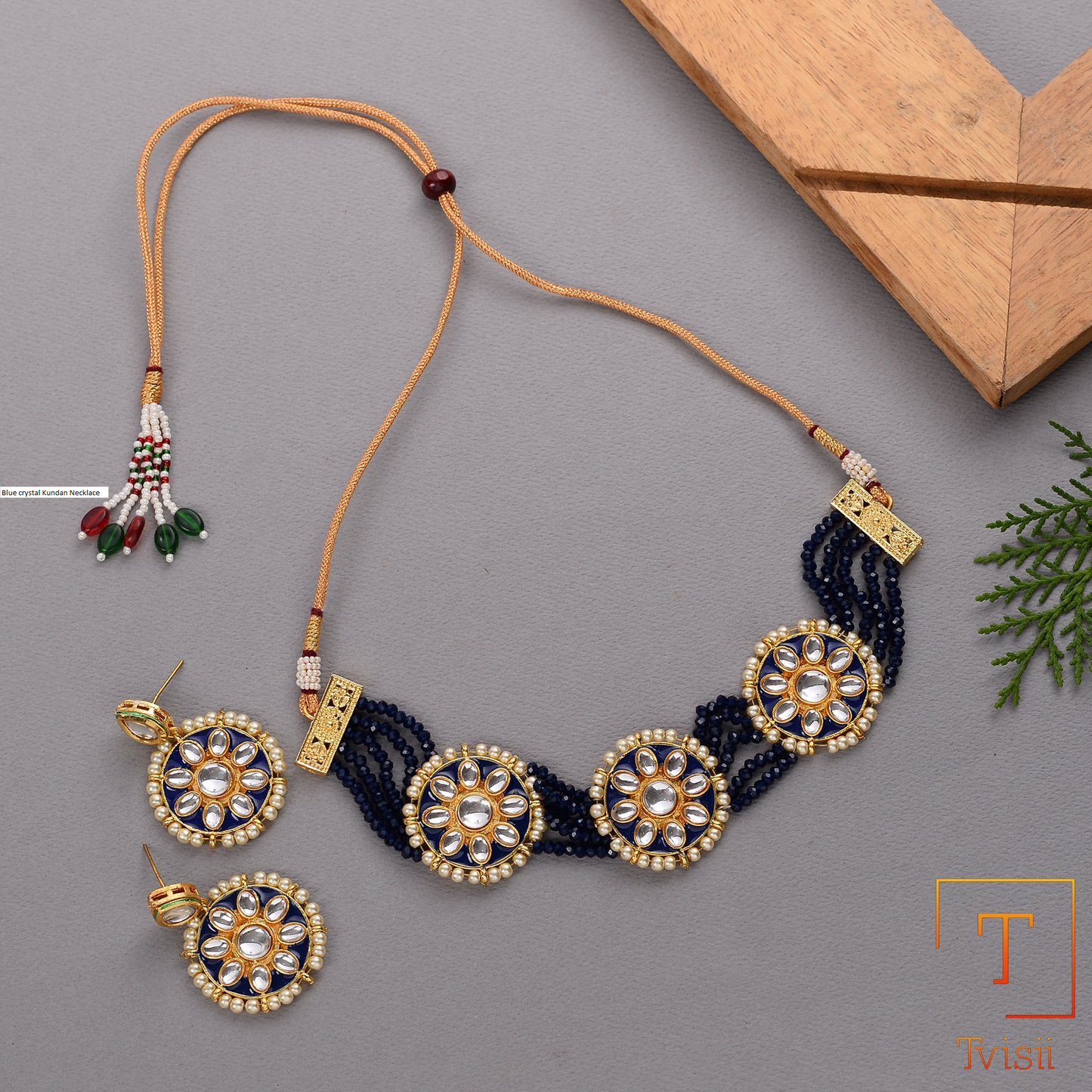 Kumudini- Stone Studded Beaded Neckpiece Set