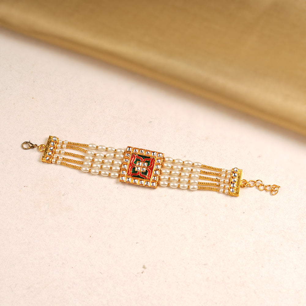Mandira- Kundan studded Meenakari Bracelet
