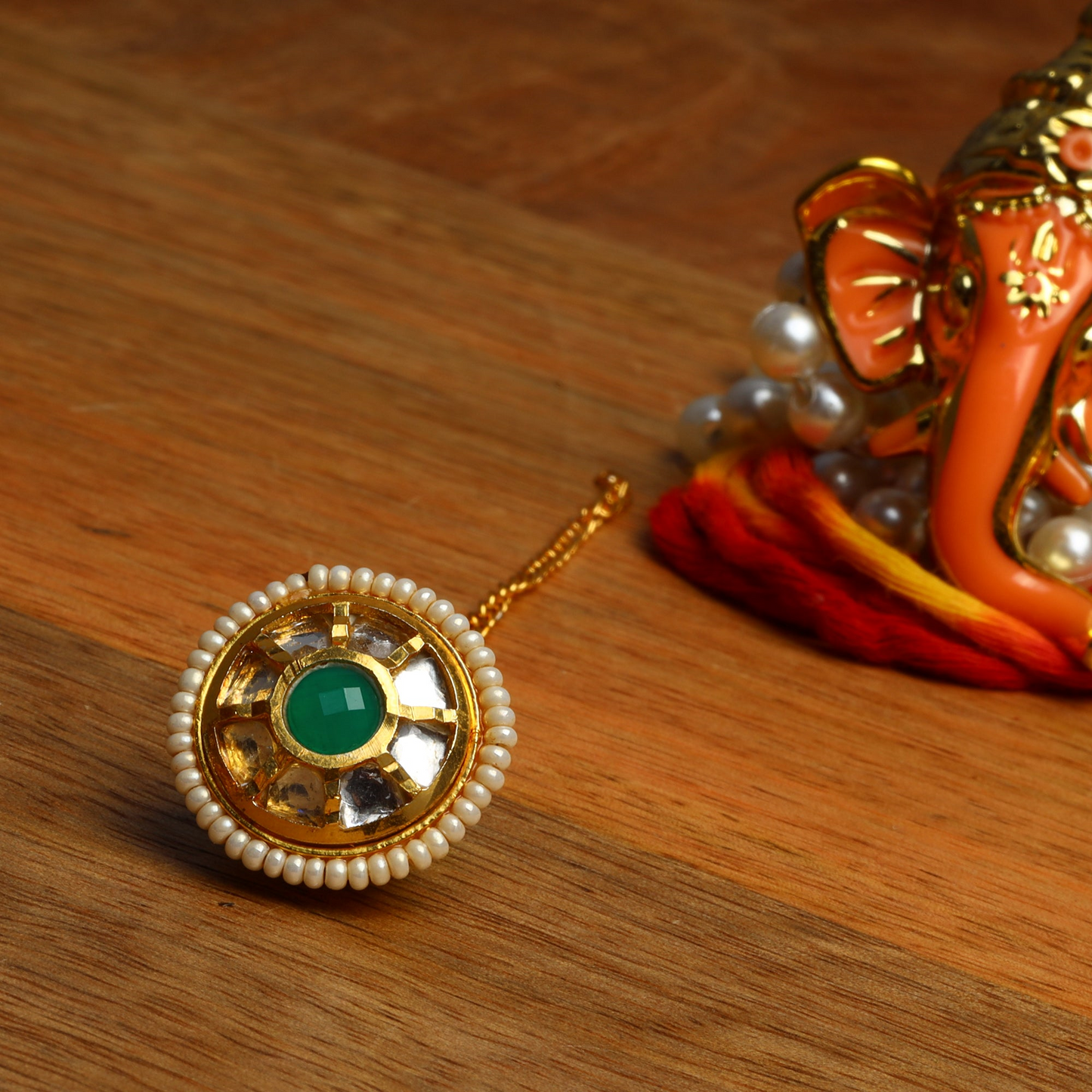 Ranjana- Kundan Studde Mangtikka(Green)