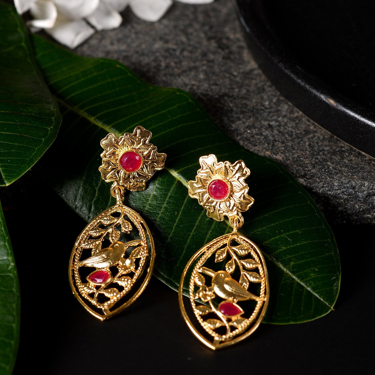 Meera- Stone Studded Stud Earrings