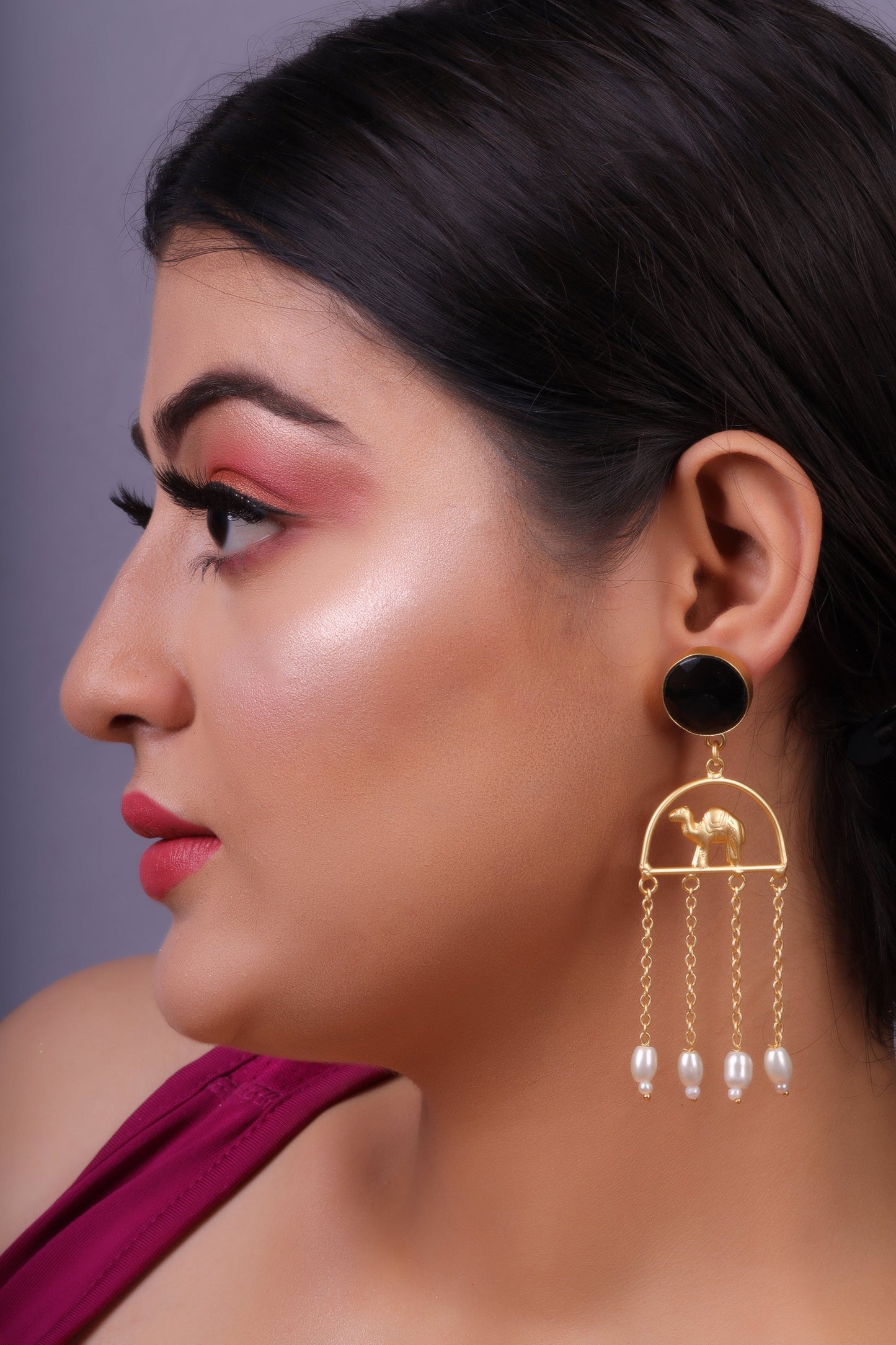 Samaira- Stone Studded Dangler Earrings
