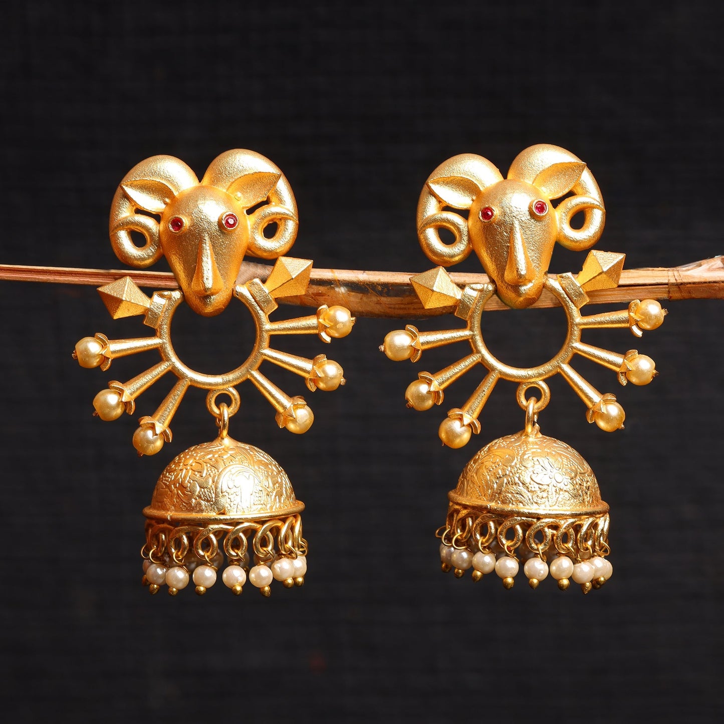 Naisha- Hanging Pearl Jhumki Earrings
