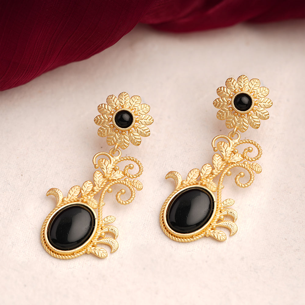 Ziya- Stone Studded Dangler Earrings
