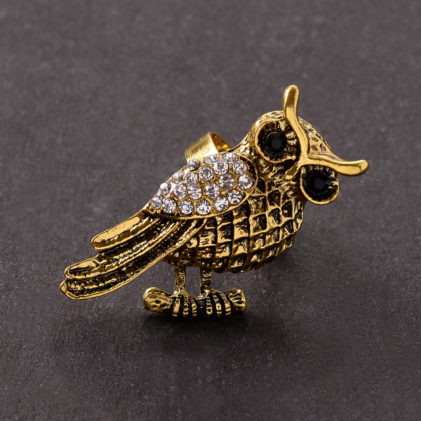 Damini- Stone Studded Golden Adjustable Ring