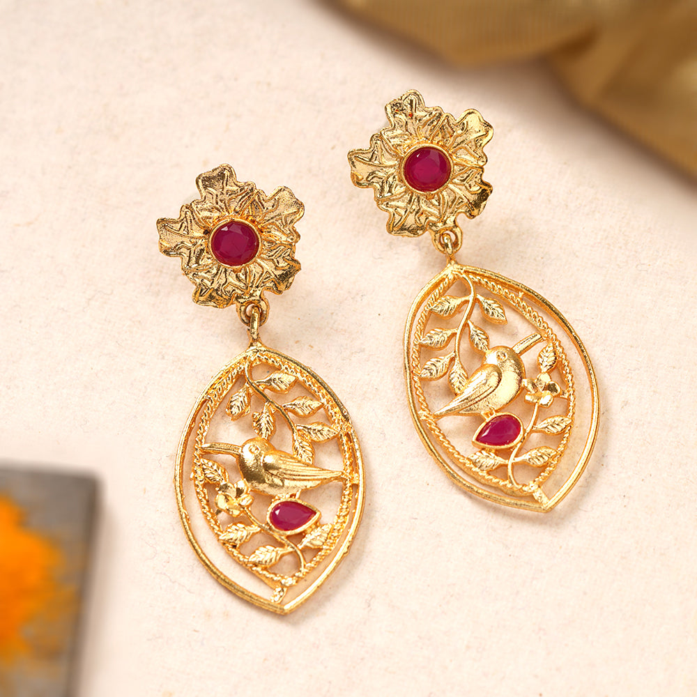 Meera- Stone Studded Stud Earrings