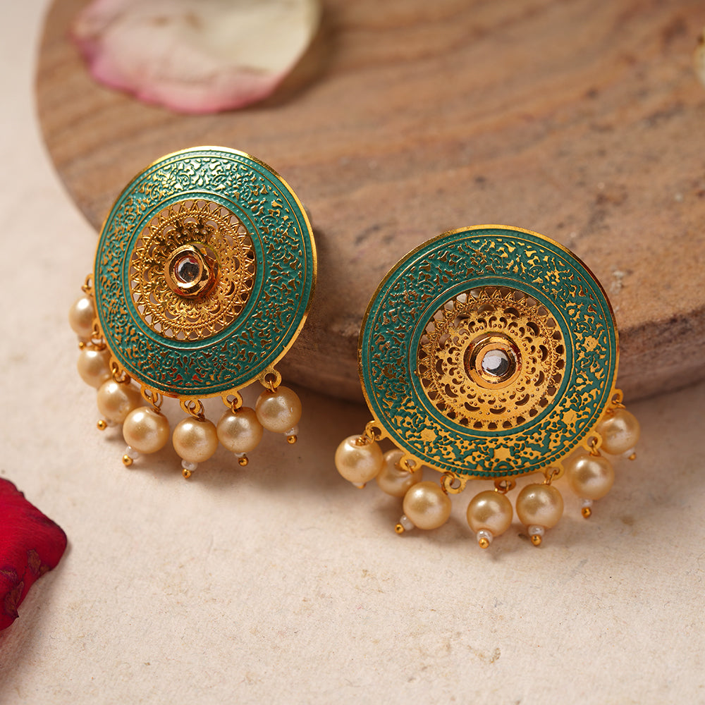 Smira- Hanging Pearls Stud Earrings