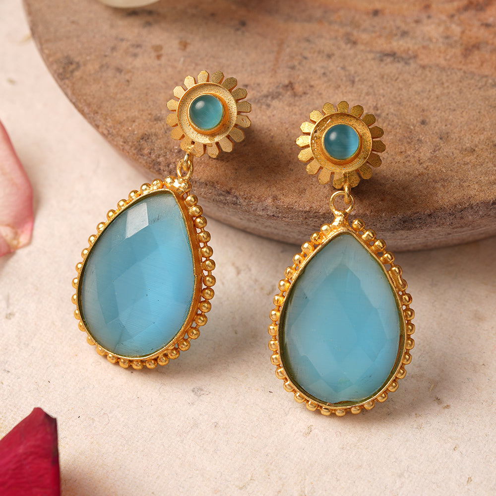 Nisha- Stone Studded Dangler Earrings