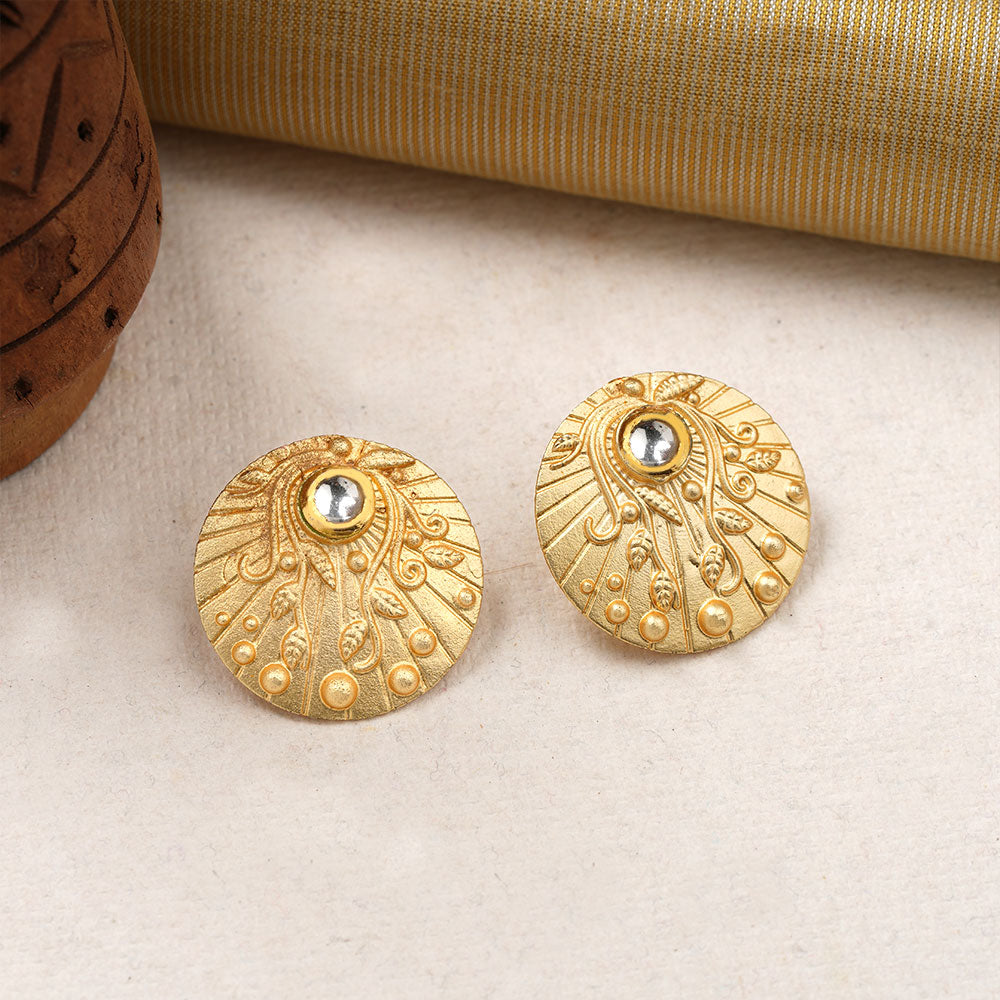 Rhea- Kundan Studded Stud Earrings
