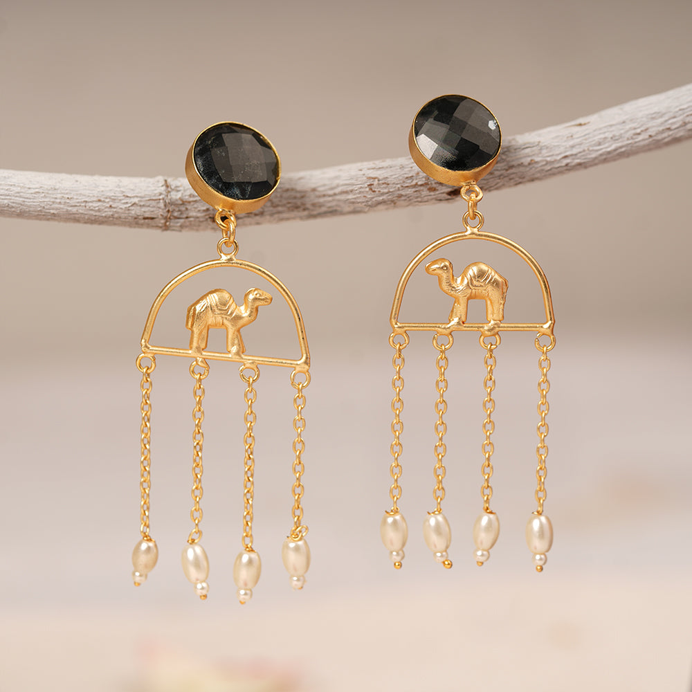 Samaira- Stone Studded Dangler Earrings