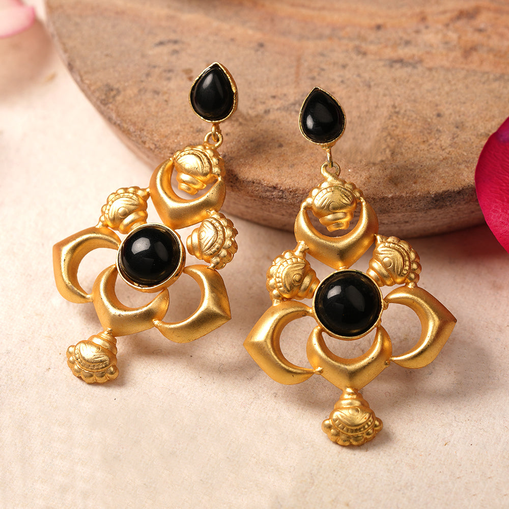 Nira- Stone Studded Dangler Earrings