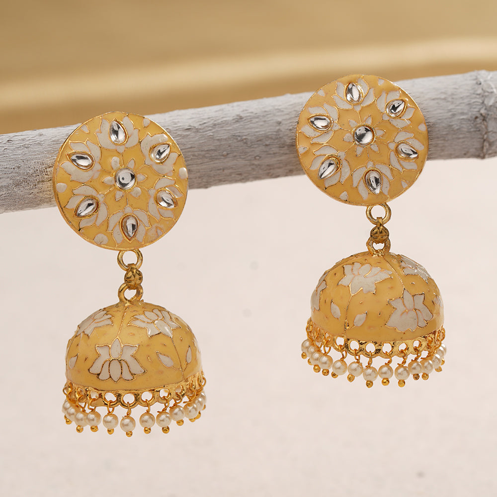 Isha- Hanging Pearl Jhumka Earrings