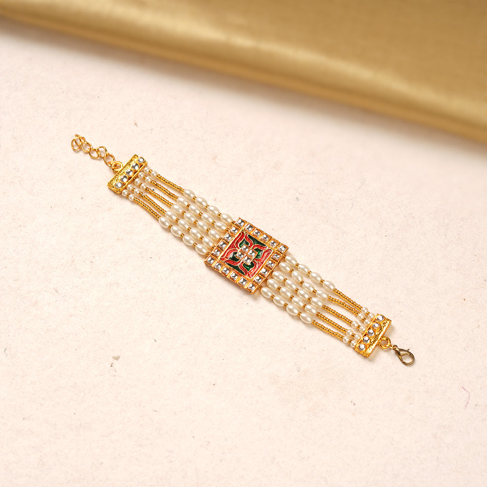 Mandira- Kundan studded Meenakari Bracelet