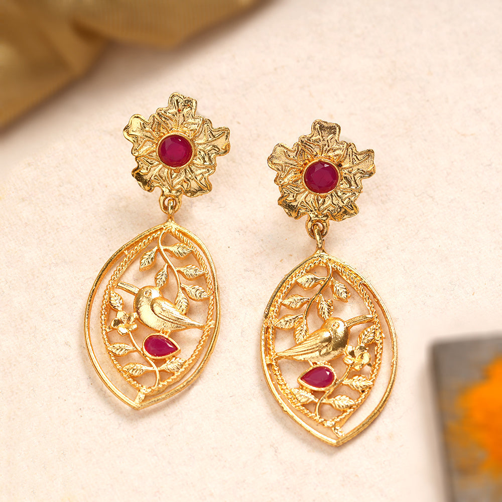 Meera- Stone Studded Stud Earrings