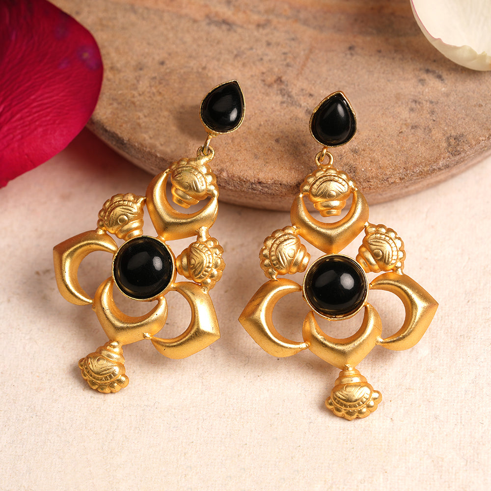 Nira- Stone Studded Dangler Earrings