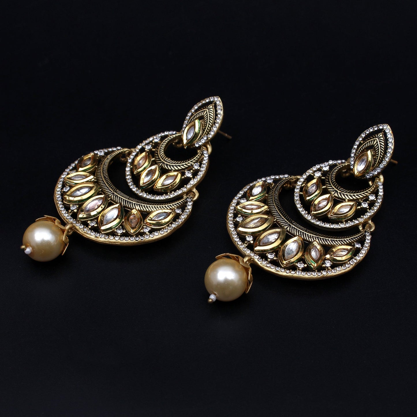 Anvika- Hanging Pearl Dangler Earrings