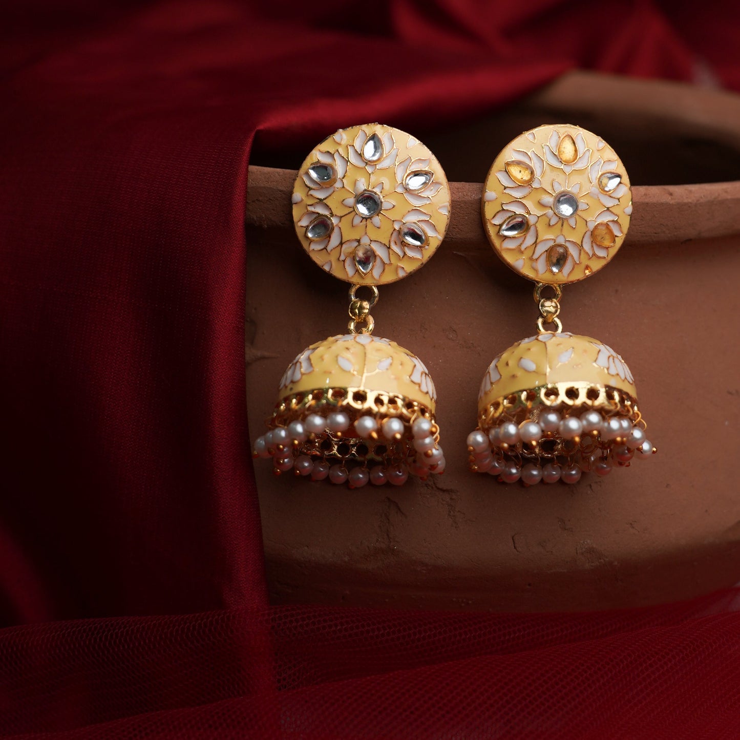 Isha- Hanging Pearl Jhumka Earrings