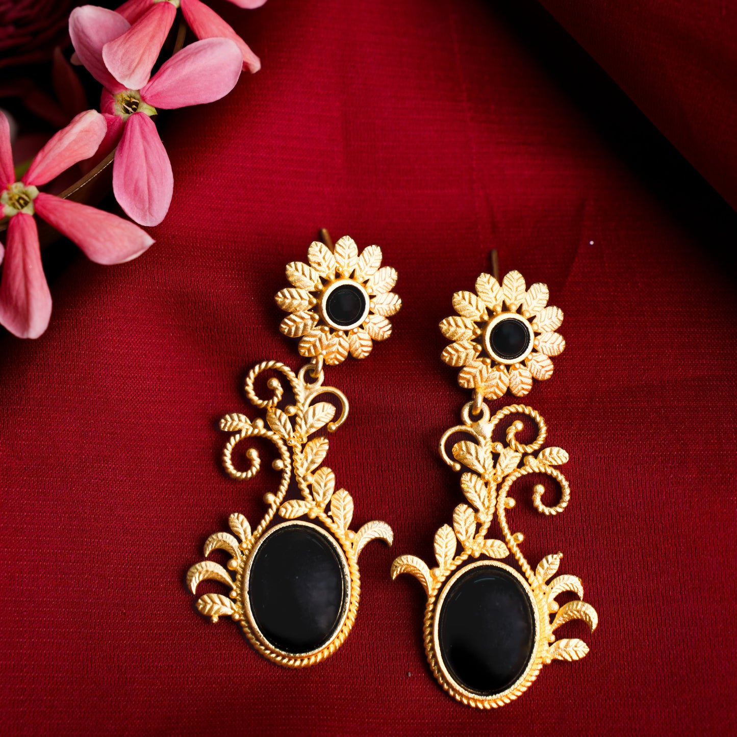 Ziya- Stone Studded Dangler Earrings