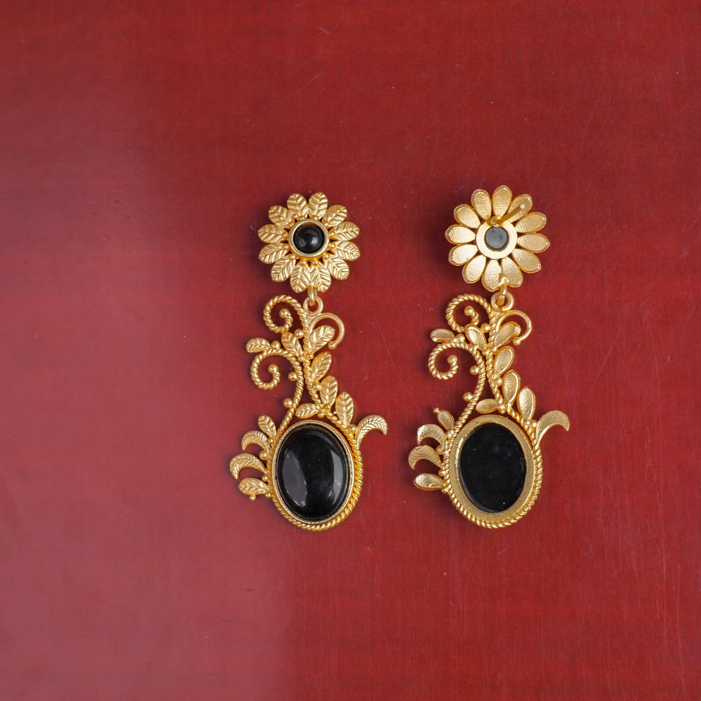 Ziya- Stone Studded Dangler Earrings
