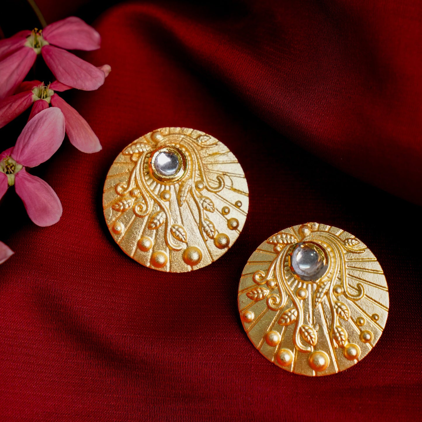 Rhea- Kundan Studded Stud Earrings