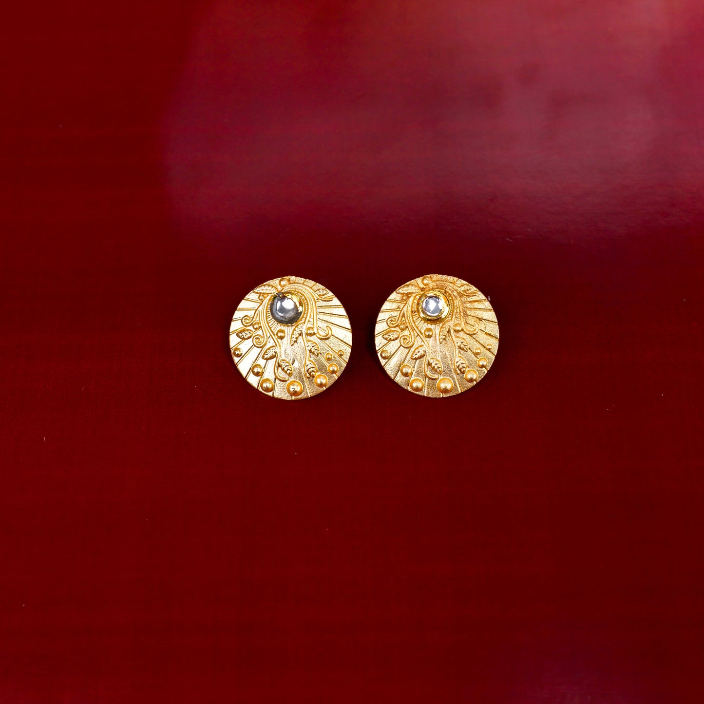Rhea- Kundan Studded Stud Earrings