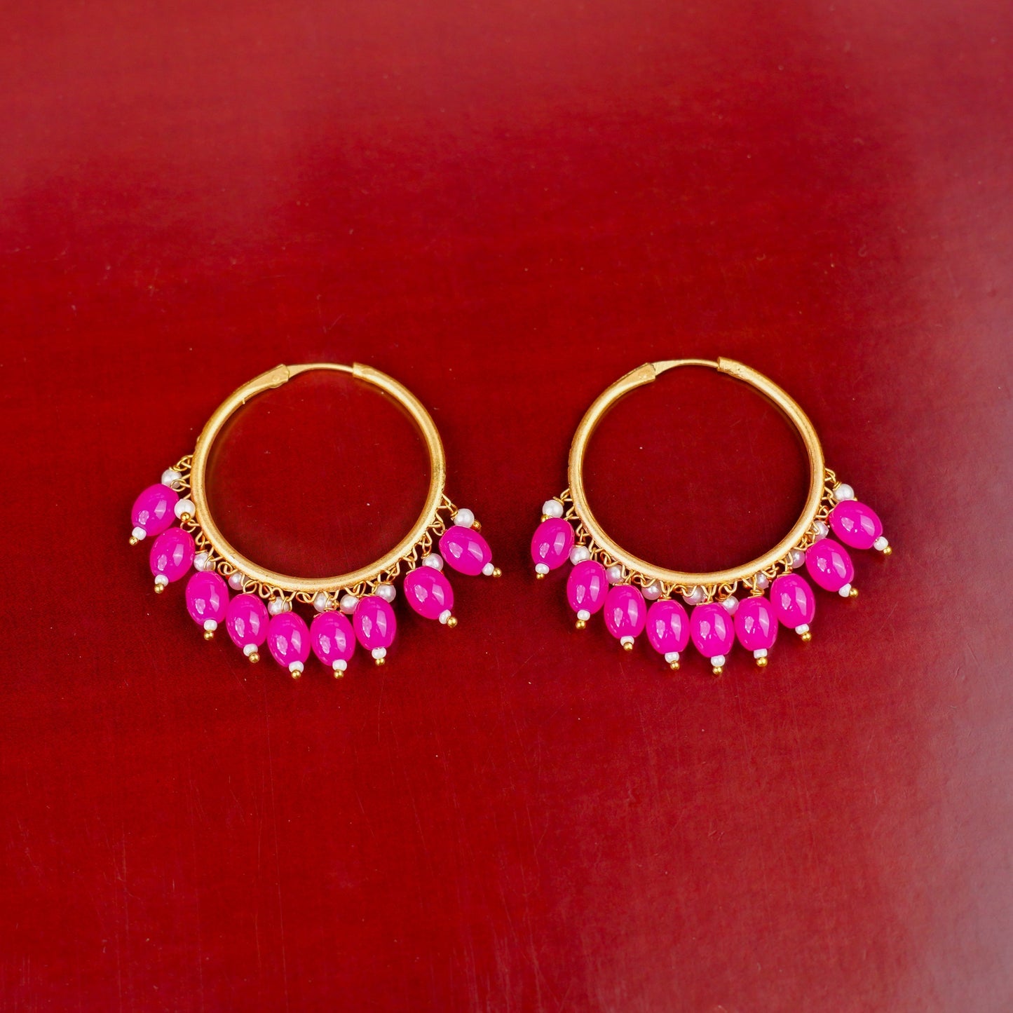 Zoya – Hanging Pearl Hoop Earrings