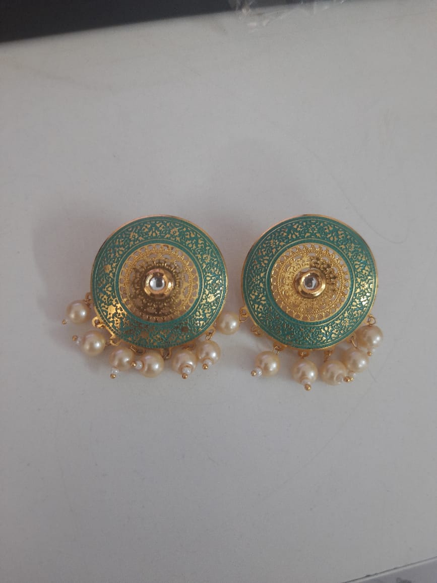 Smira- Hanging Pearls Stud Earrings