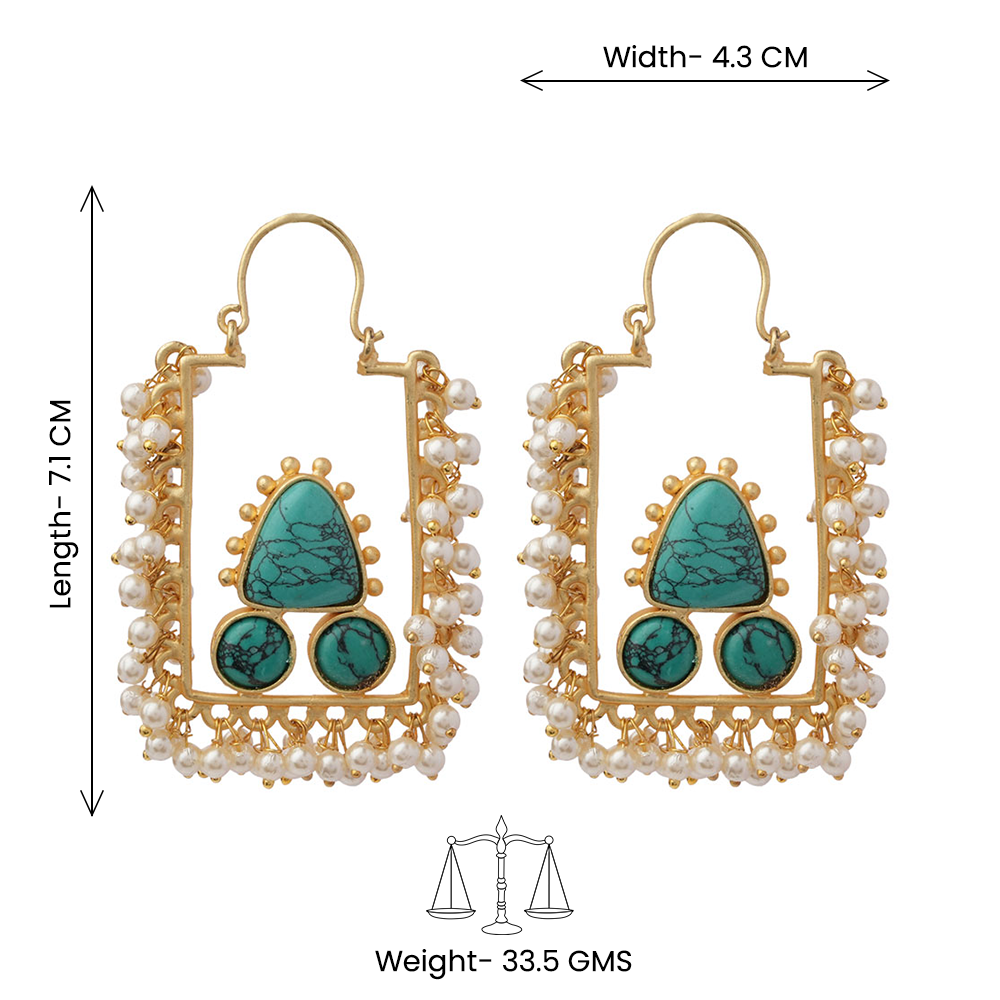 Ira- Pearly Frame Dangler Earrings