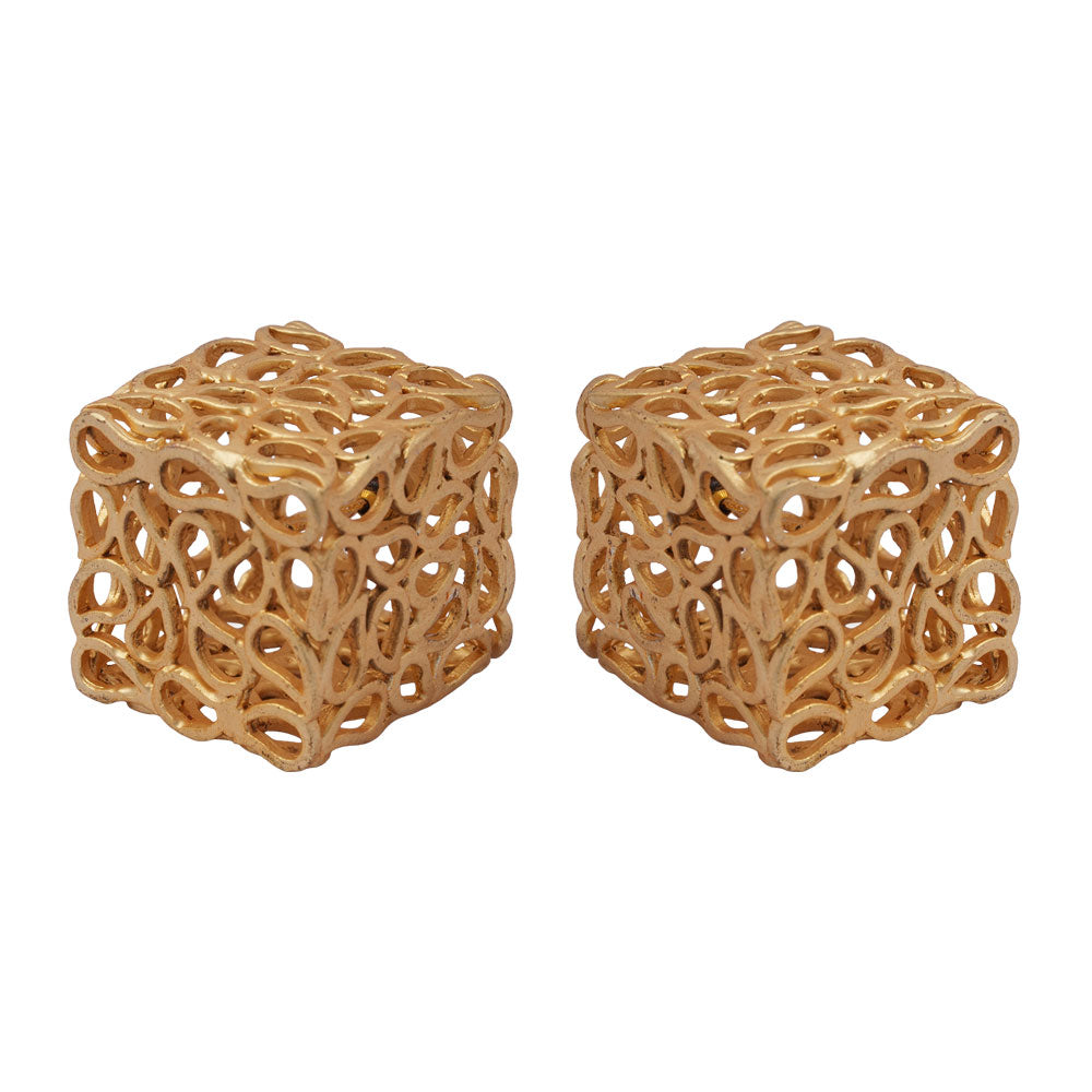 Mira- Hanging Pearl Boxy Stud Earrings.