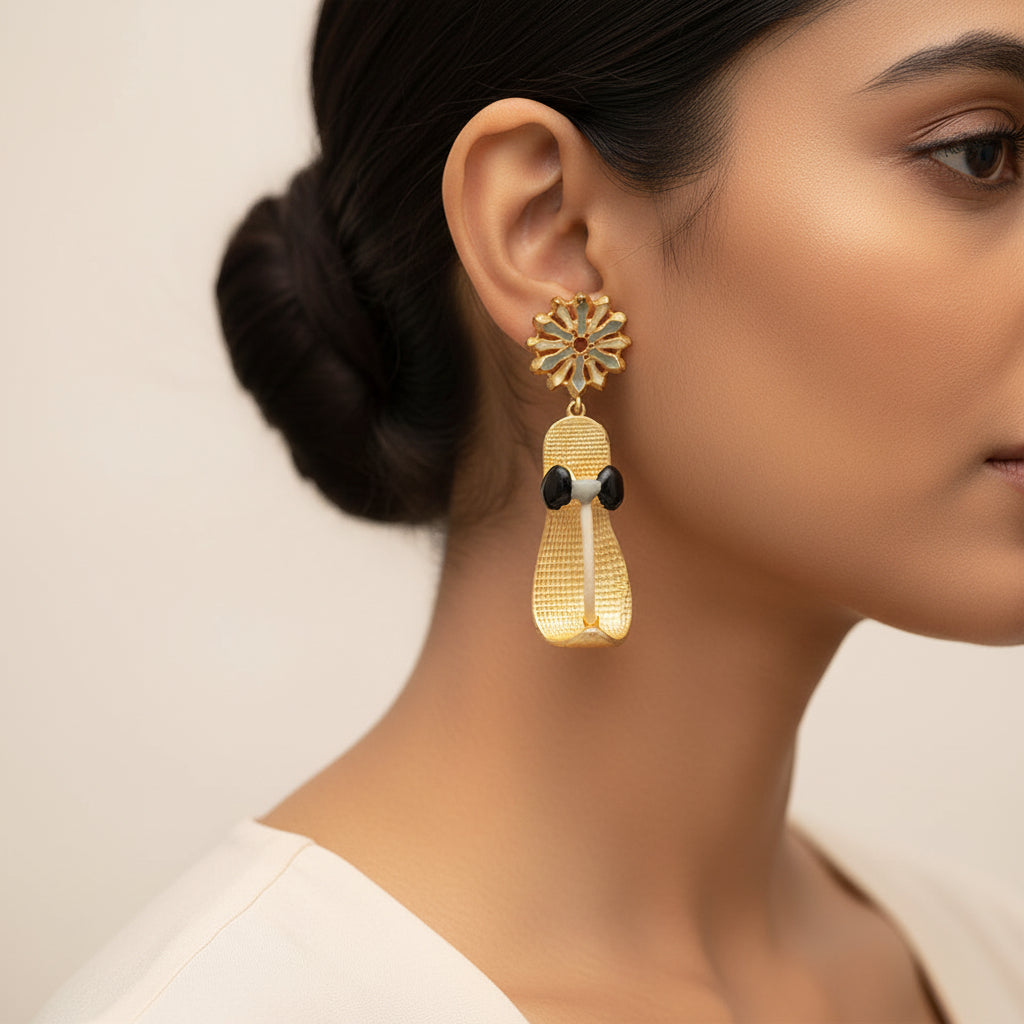 Amaira- Golden Dangler Earrings