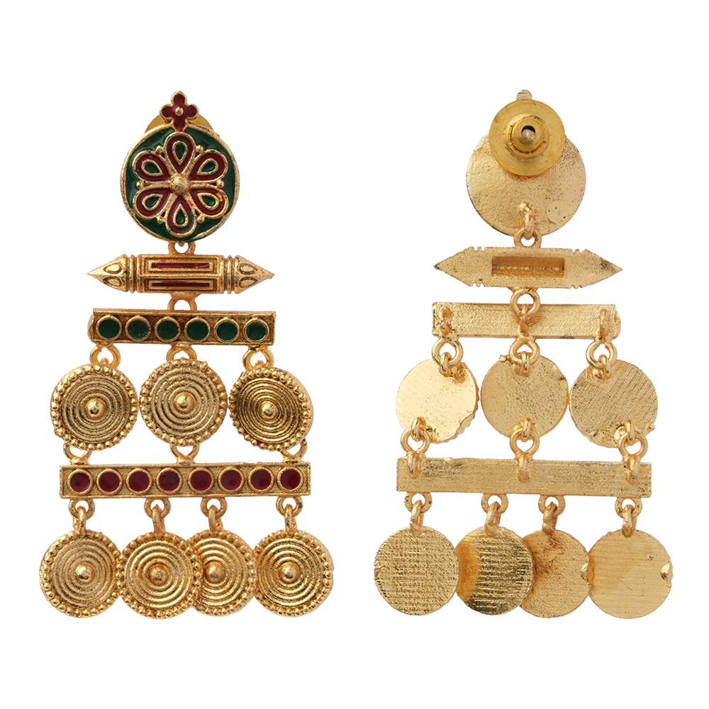 Aira- Stone Studded Dangler Earrings(Multicolored)