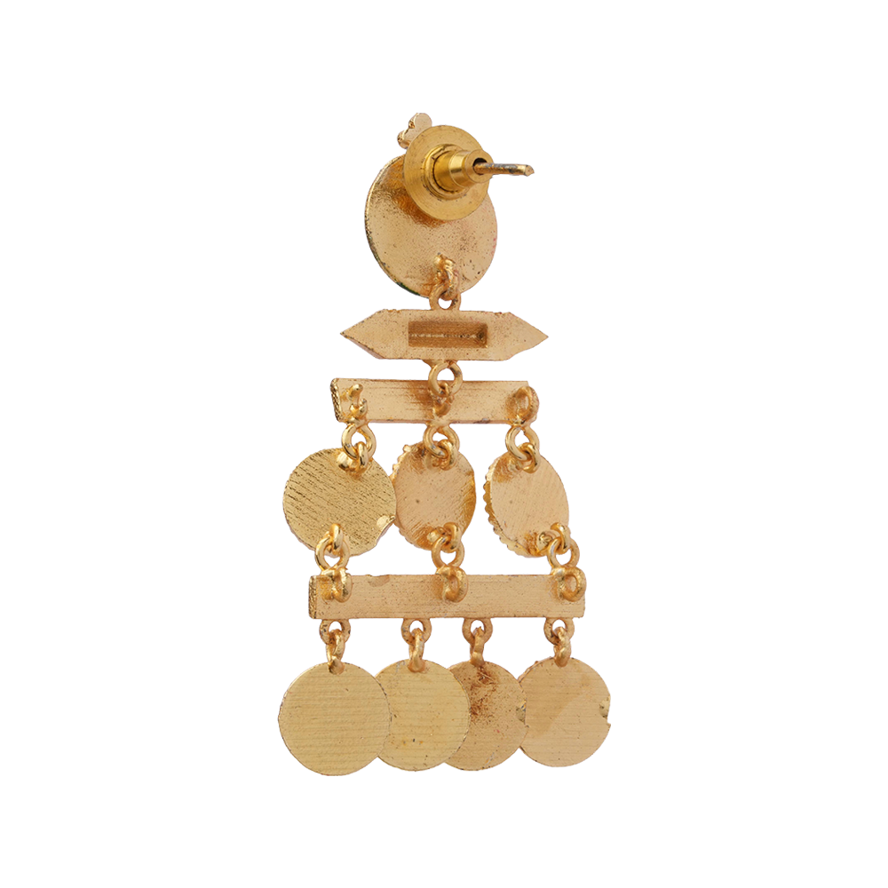 Aira- Stone Studded Dangler Earrings(Multicolored)