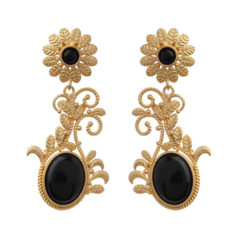 Ziya- Stone Studded Dangler Earrings