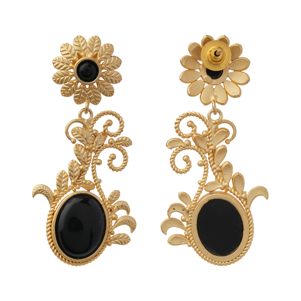 Ziya- Stone Studded Dangler Earrings
