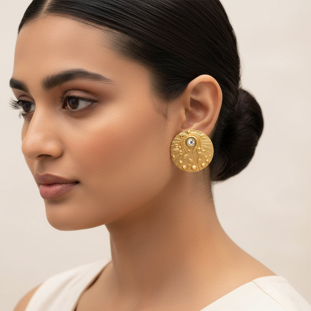 Rhea- Kundan Studded Stud Earrings