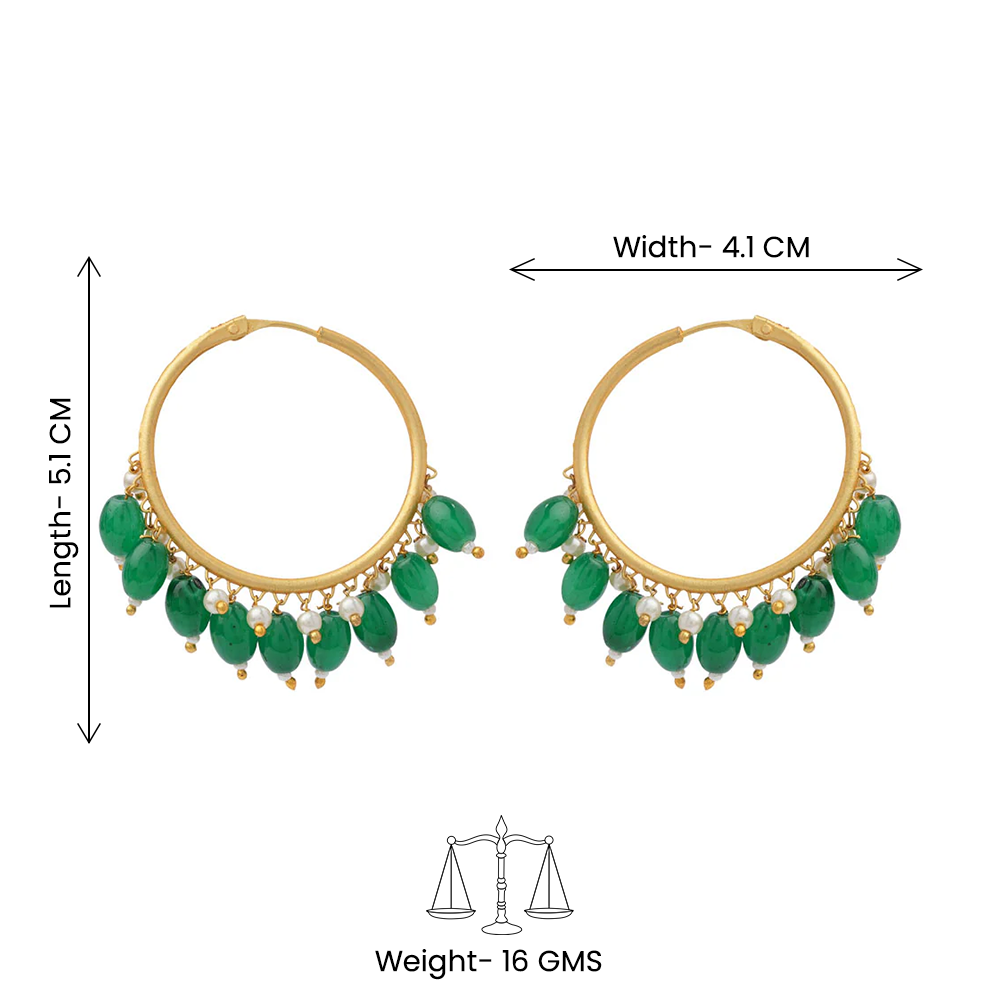 Zoya – Hanging Pearl Hoop Earrings