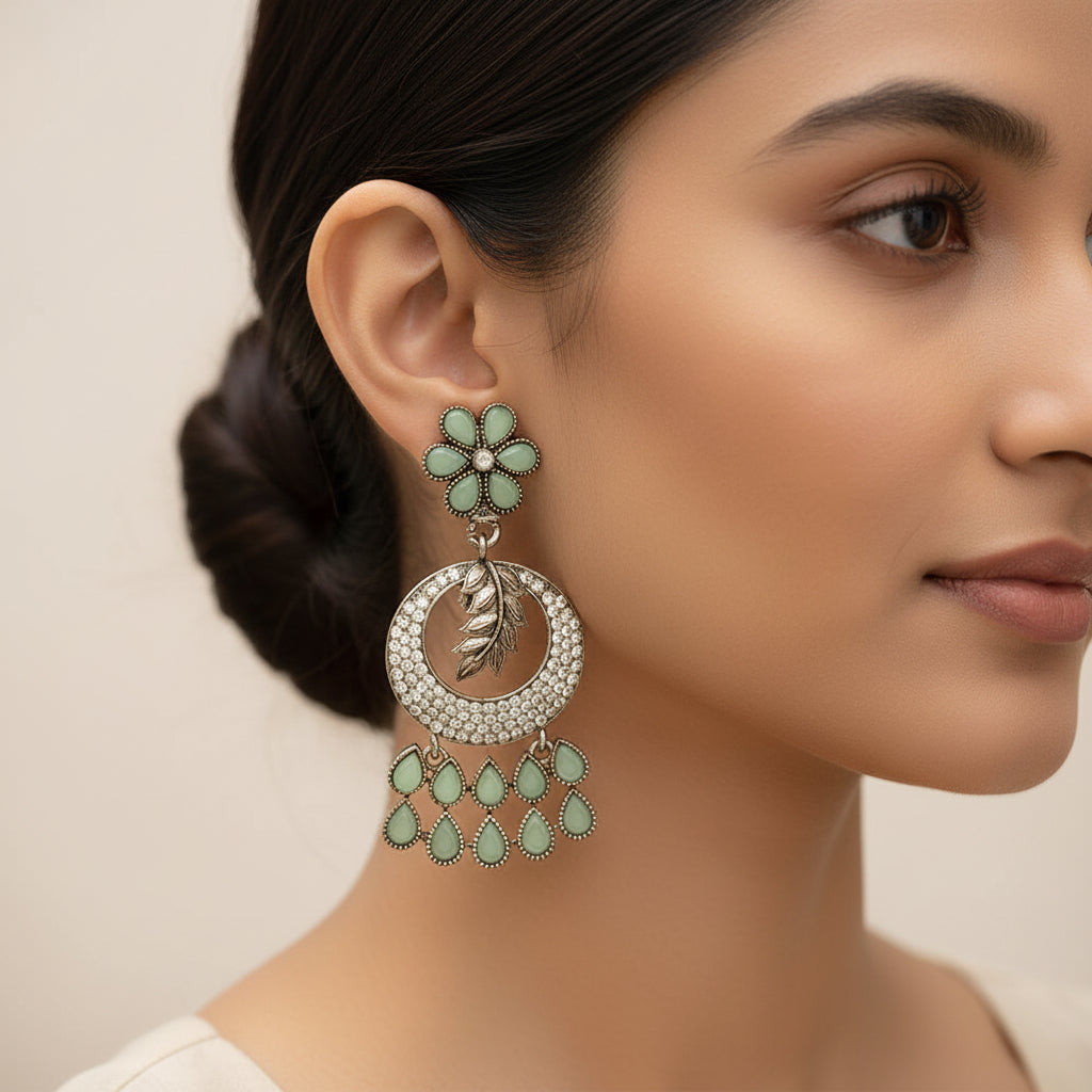 Aira- Stone Studded Dangler Earrings