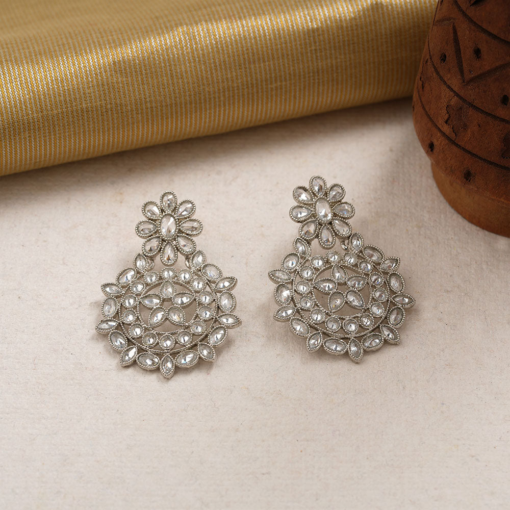 Amaya- Crystal Studded Dangler Earrings