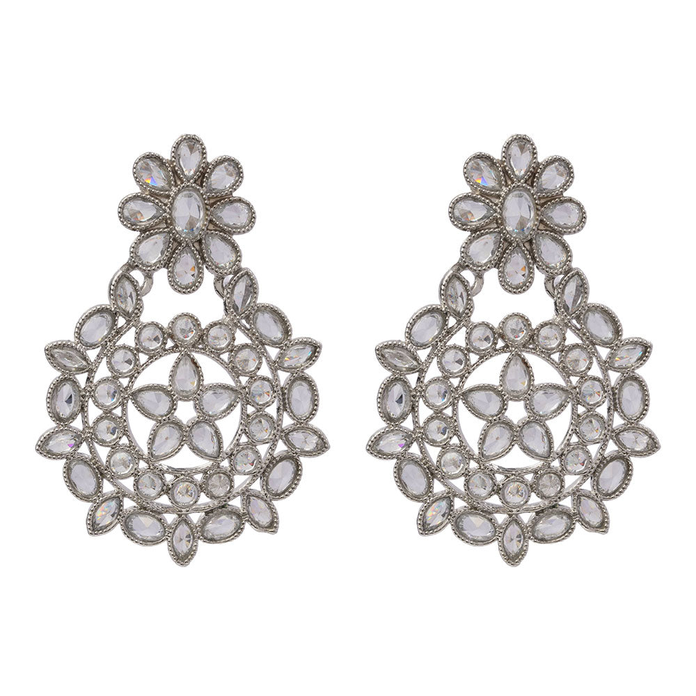 Amaya- Crystal Studded Dangler Earrings