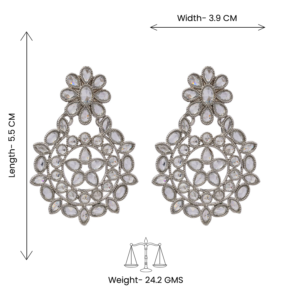 Amaya- Crystal Studded Dangler Earrings