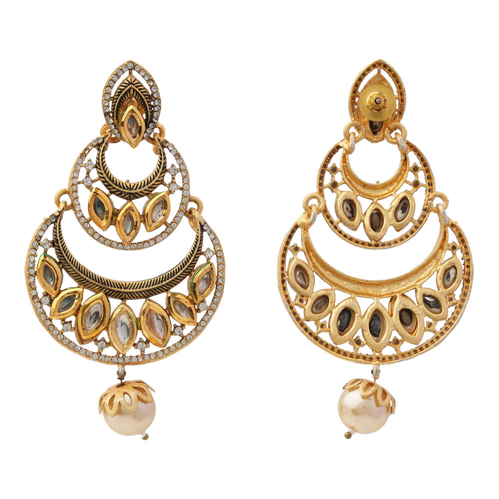 Anvika- Hanging Pearl Dangler Earrings