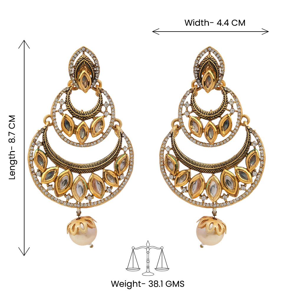 Anvika- Hanging Pearl Dangler Earrings